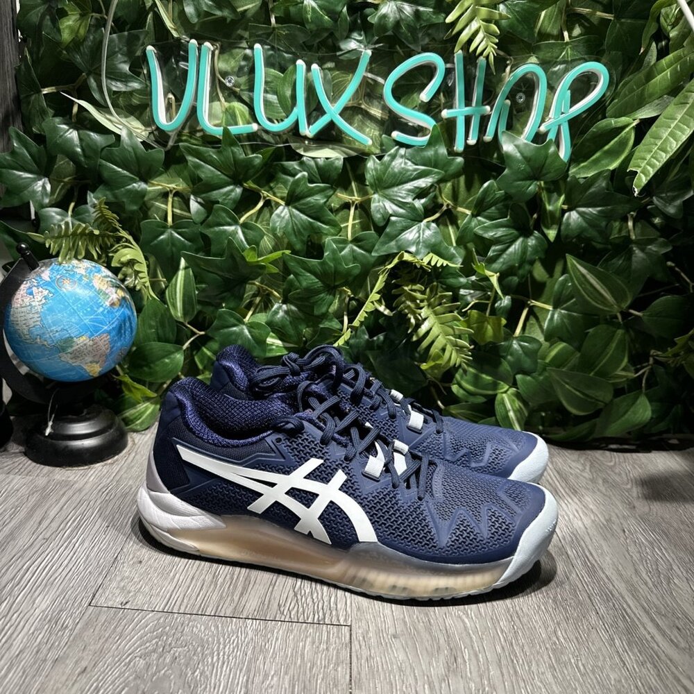 Asics Gel-Resolution 9 Tennis Shoes Womens Size 9 Blue Coral Pickleball 1042A072